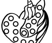 Coloriage et dessins gratuit C&oelig;ur licorne Pop it à imprimer