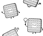 Coloriage Des jouets carr&eacute;s mignons Pop it