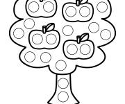 Coloriage Pommier Pop it facile