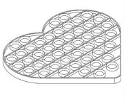 Coloriage Pop it c&oelig;ur 3D