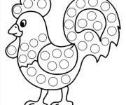 Coloriage Pop it coq