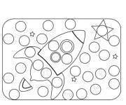 Coloriage Pop it fus&eacute;e dans l'univers