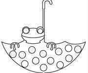 Coloriage Pop it grenouille et parapluie 