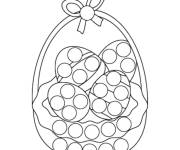 Coloriage Pop it panier rempli des &oelig;ufs de P&acirc;ques