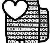 Coloriage Pop it parmi nous coeur