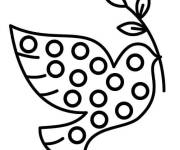 Coloriage Pop It pigeon de paix