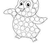 Coloriage Pop It Pingouin &agrave; colorier