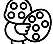 Coloriage Poussin facile Pop it