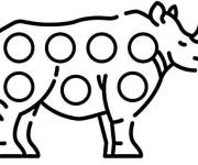 Coloriage Rhinoceros Pop it