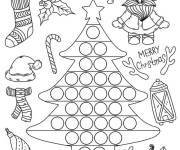 Coloriage Sapin et Noel de Noel Pop It