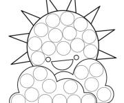 Coloriage Soleil heureux Pop it