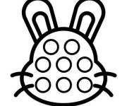 Coloriage T&ecirc;te de lapin Pop it