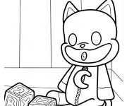 Coloriage Catnap assis dans un coin