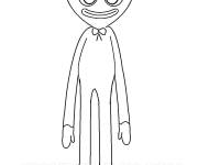 Coloriage et dessins gratuit Huggy Wuggy avec la t&ecirc;te en forme de coeur à imprimer