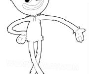 Coloriage et dessins gratuit Huggy Wuggy de dessin anim&eacute; à imprimer