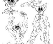 Coloriage Huggy Wuggy en diff&eacute;rentes poses