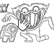Coloriage Huggy Wuggy et Among Us