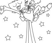 Coloriage Huggy Wuggy et Kissy Missy dansent la nuit