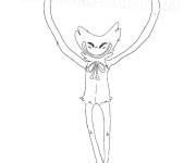 Coloriage et dessins gratuit Huggy Wuggy forme un coeur avec ses mains à imprimer
