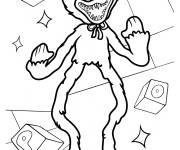 Coloriage Huggy Wuggy qui fait peur