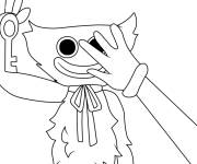 Coloriage Huggy Wuggy tenant la cl&eacute;s de Poppy Playtime