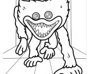 Coloriage Huggy Wuggy terrifiant dans le couloir