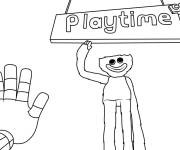 Coloriage Jeu Poppy Playtime et le personnage Huggy Wuggy