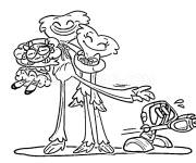 Coloriage et dessins gratuit Kissy Missy et Huggy Wuggy amoureux à imprimer