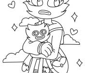 Coloriage Le petit Huggy Wuggy entre les mains de Kissy Missy