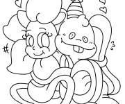 Coloriage Les amoureux du jeu Poppy Playtime