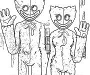Coloriage et dessins gratuit Les personnages principaux de Poppy Playtime te salue à imprimer