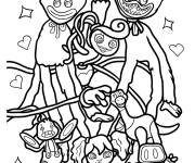 Coloriage Maman longues jambes, Huggy Wuggy et les autres personnages