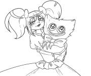 Coloriage Pavot Playtime et le petit Huggy