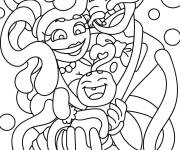 Coloriage Poppy Playtime famille de maman longues jambes