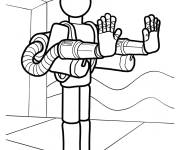 Coloriage Poppy Playtime joueur portant un Grabpack