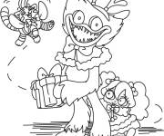 Coloriage Sc&egrave;ne de Poppy Playtime en noir et blanc