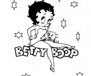 Coloriage et dessins gratuit Betty Boop simple à imprimer