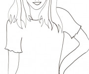 Coloriage Portrait actrice simple