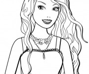 Coloriage et dessins gratuit Portrait Barbie à imprimer