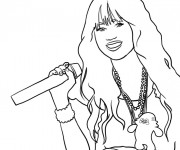 Coloriage Portrait d'une Chanteuse &agrave; t&eacute;l&eacute;charger