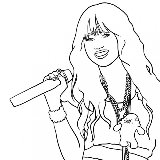 Coloriage Portrait d'une Chanteuse à télécharger