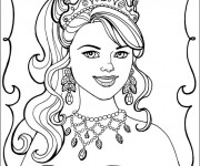 Coloriage Portrait d'une Princesse &agrave; d&eacute;couper