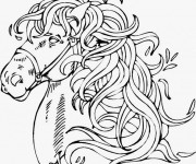 Coloriage et dessins gratuit Portrait de Cheval magique à imprimer