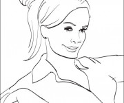 Coloriage Portrait de Femme facile