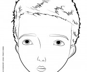 Coloriage Portrait de Gar&ccedil;on vecteur