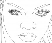Coloriage Portrait de Rihanna