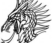 Coloriage Portrait Dragon chinois