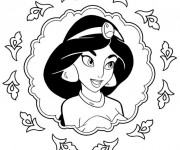 Coloriage Portrait Jasmine Disney