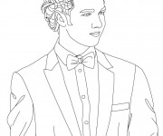 Coloriage Portrait Jeune Homme en noir