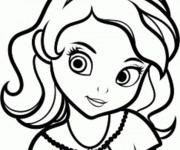 Coloriage Portrait La Fillette Princesse